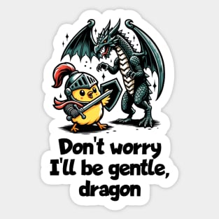 Chick Knight vs. Dragon "Don't worry I'll be gentle, dragon" | Funny Sticker